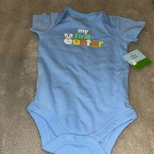New my first Easter one piece light blue shirt for babies 3/6 months snap bottom